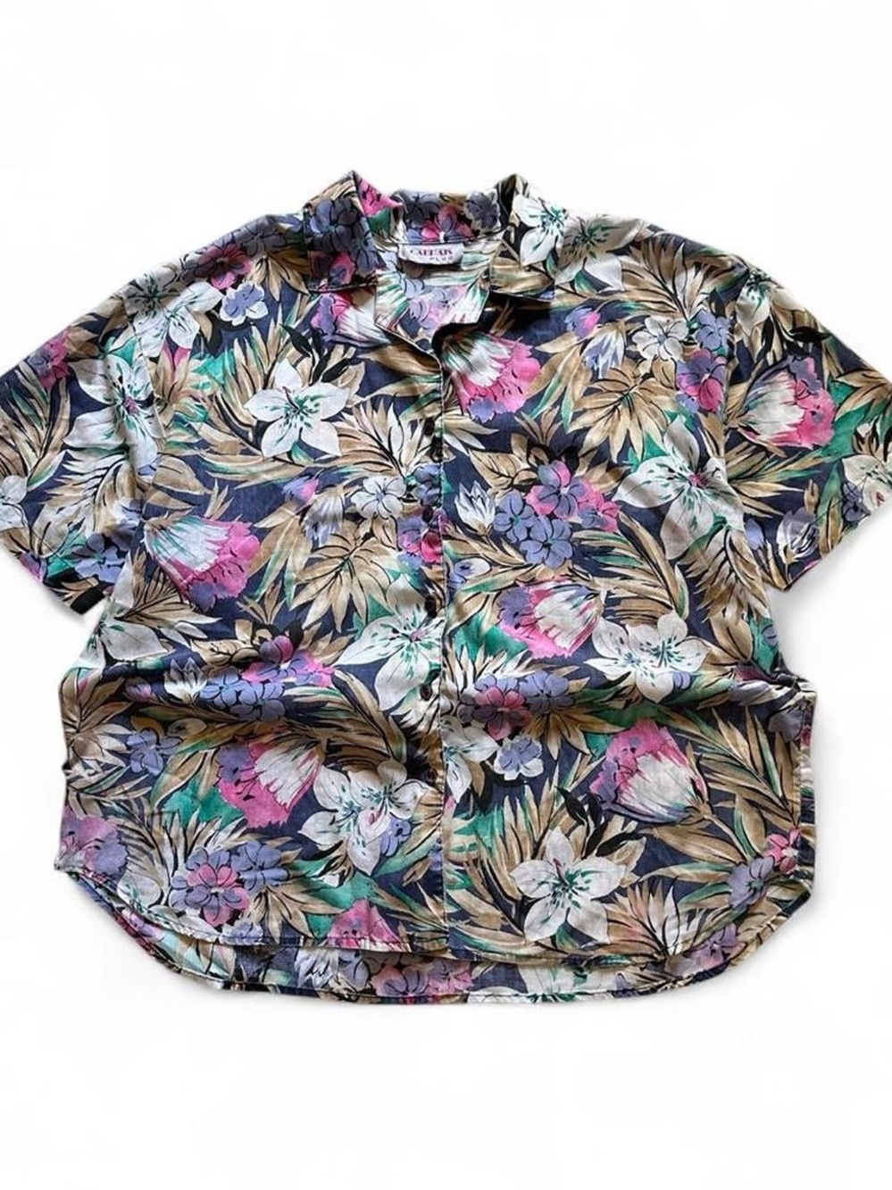 Vintage 1990s Floral Short-Sleeve Button-Up Shirt - Multicolor 2X/3X